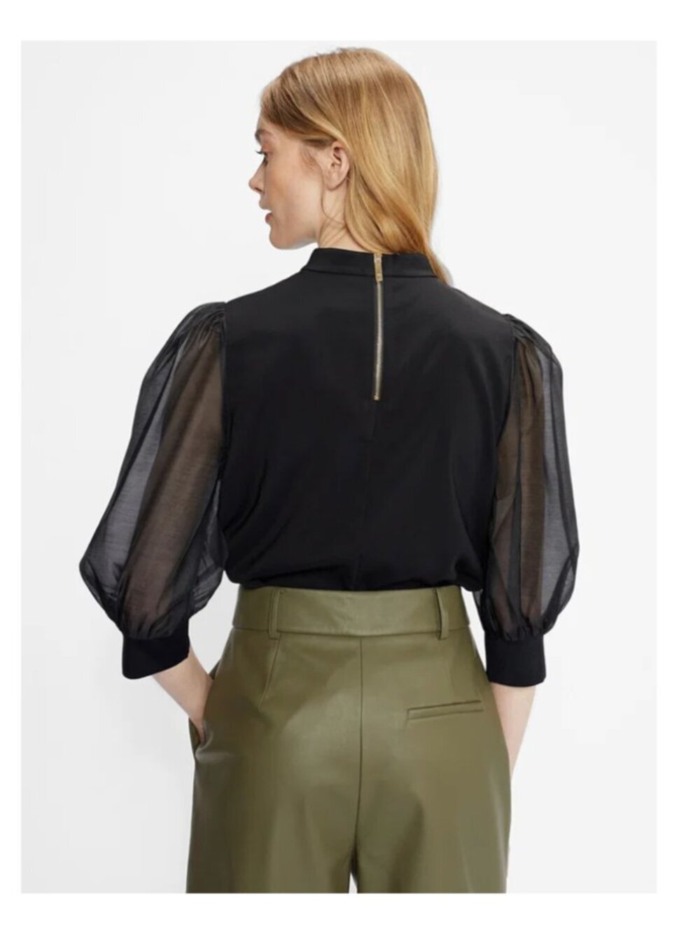 Ted Baker Micaeli Organza Puff Sleeve Top - Picture 2 of 16